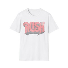 Rush Retro Faded & Weathered Logo White T-Shirt | Vintage 3D Lettering