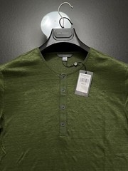 John Varvatos Collection Luxury Henley – Mercerized Linen – Raw Edges – Vtg 2020