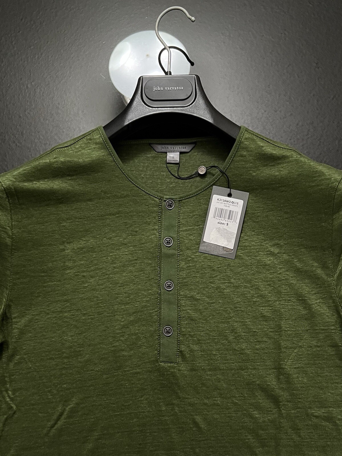 John Varvatos Collection Luxury Henley - Mercerized Linen - Raw Edges - Vtg 2020 gallery