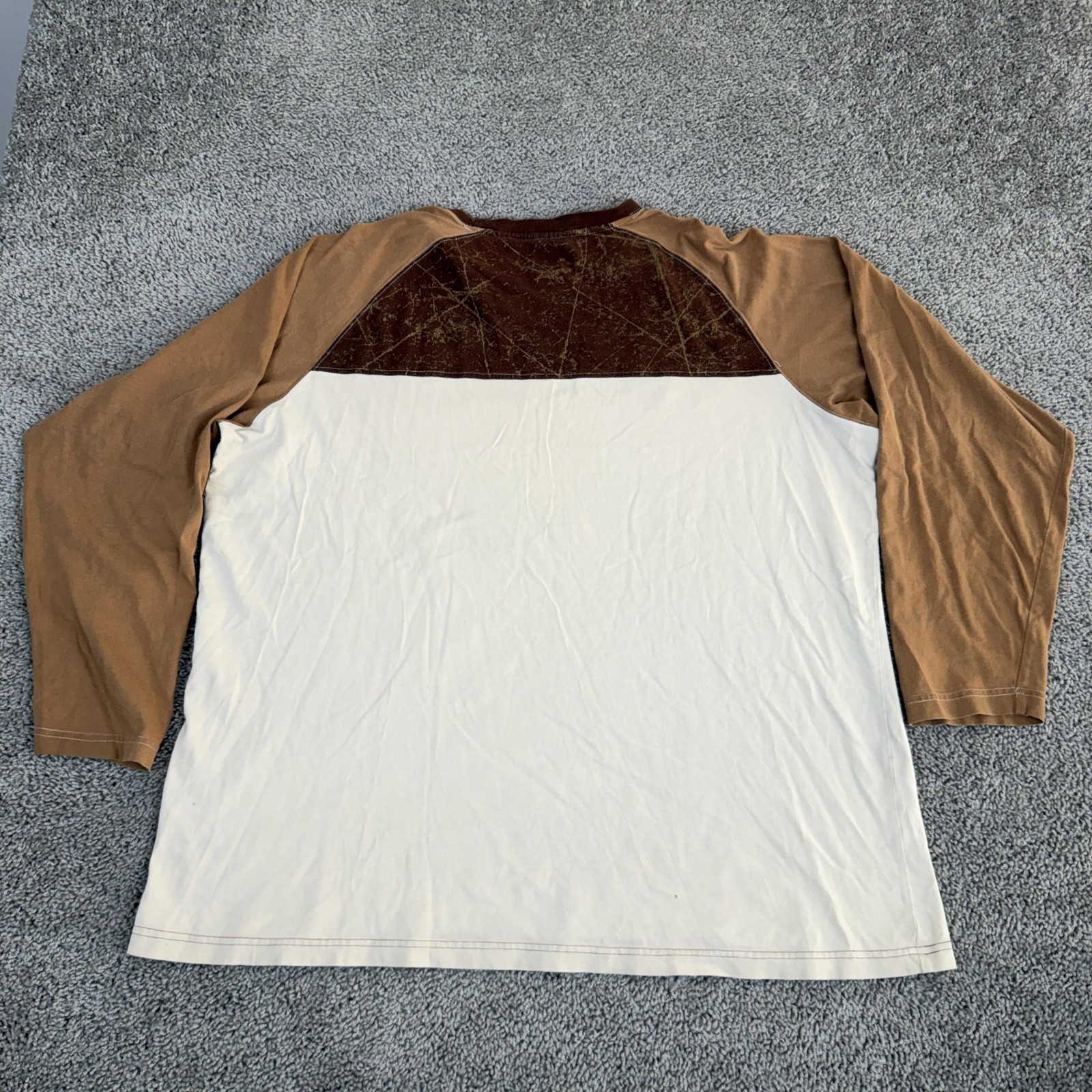 Sean John Shirt Mens 2XL Brown Heavy Duty Workwear Long Sleeve Graphic Tee Top gallery