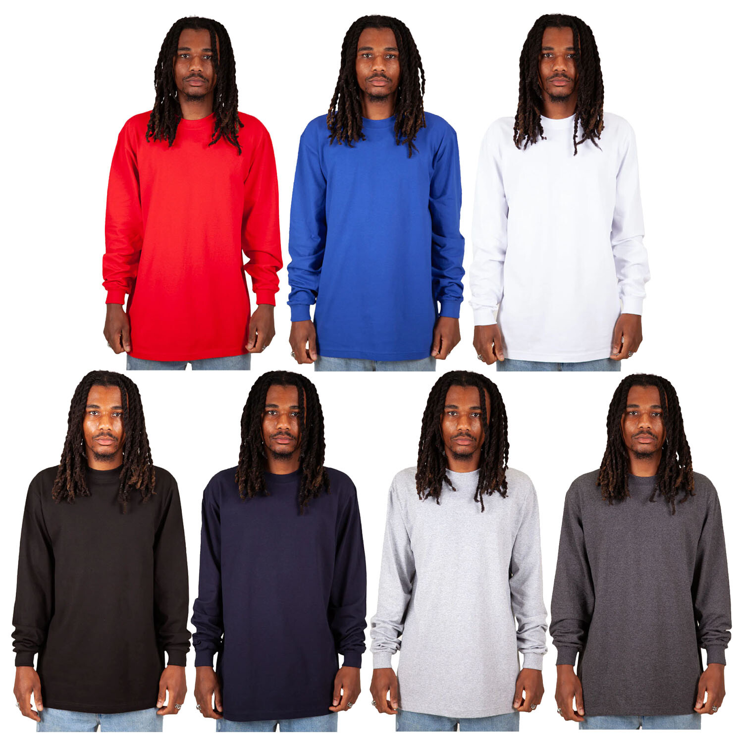 Shaka Wear Men's Max Heavyweight Long Sleeve Crew Neck T-Shirt gallery
