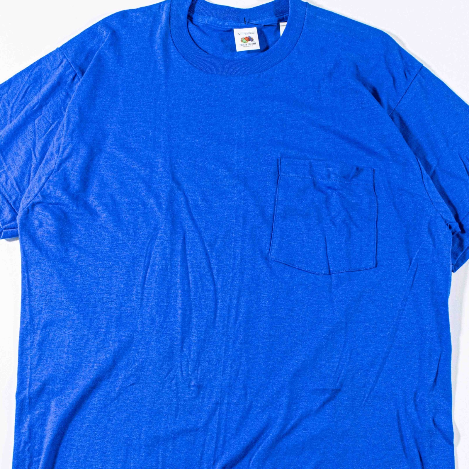 Vintage Fruit of the Loom Pocket Shirt Large 90s Made in USA Single Stitch Blank gallery