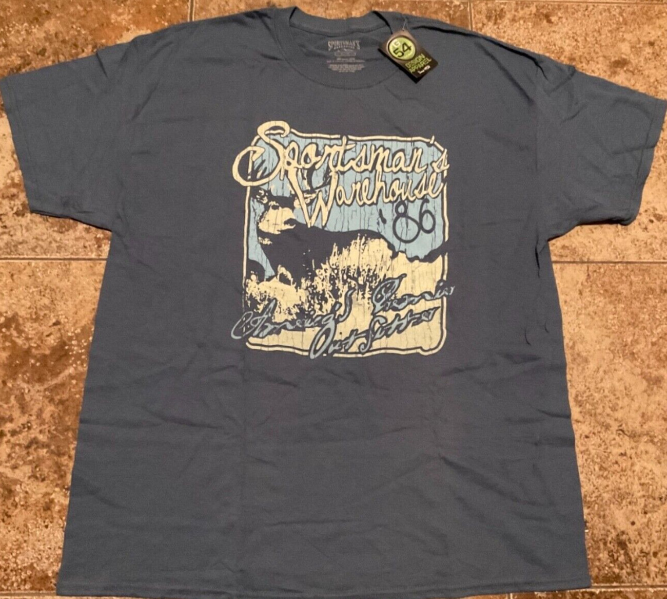 SPORTSMAN’S WAREHOUSE ELK GRAPHIC T-SHIRT ( MENS XL ) BLUE NWT