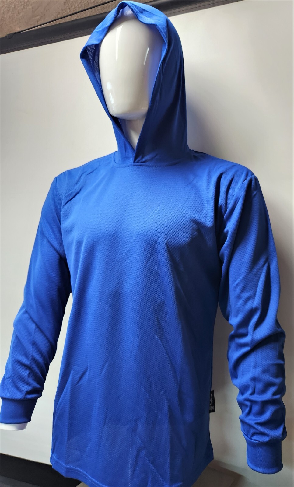 BLUE Long Sleeve Safety Shirt With Hoodie, Quick Dry Polyester Birdeye mesh gallery