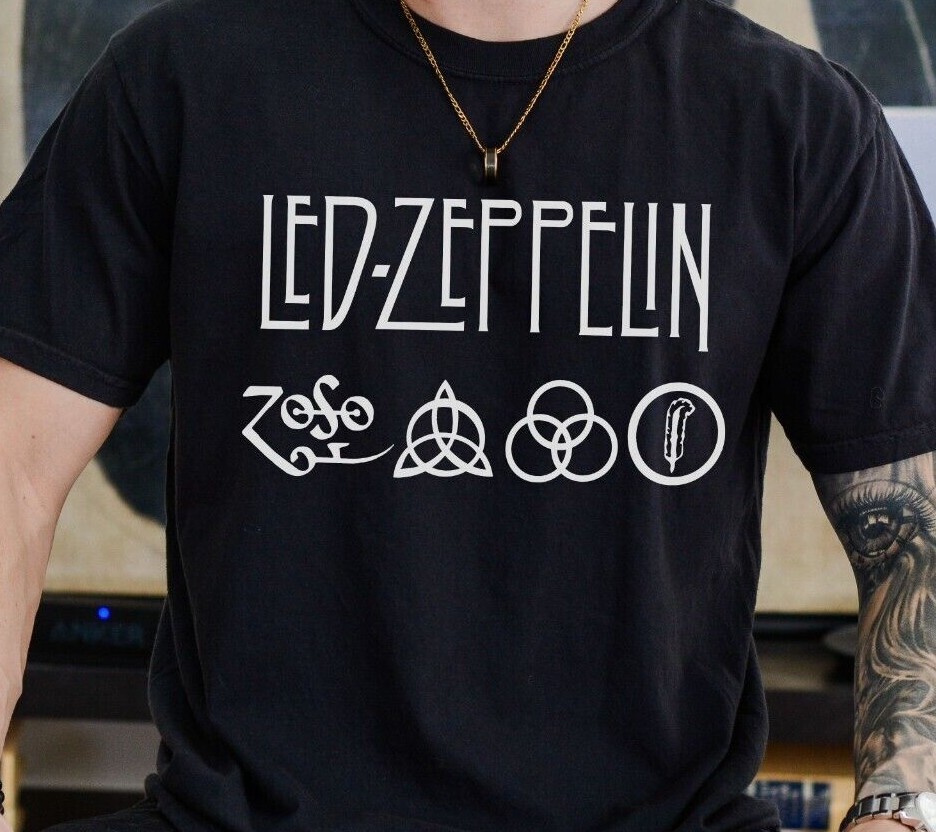 Led Zeppelin T-Shirt London Metal Rock Band Vintage Blak Comfort Colors 1717 Tee gallery