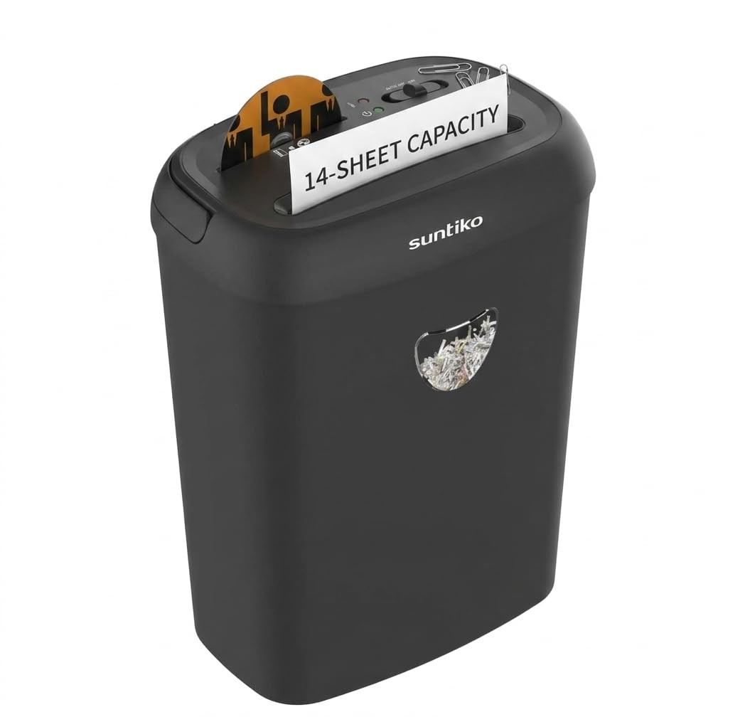 14 Sheet Cross Cut Paper Shredder for Home Office Use with P-4 High Security …