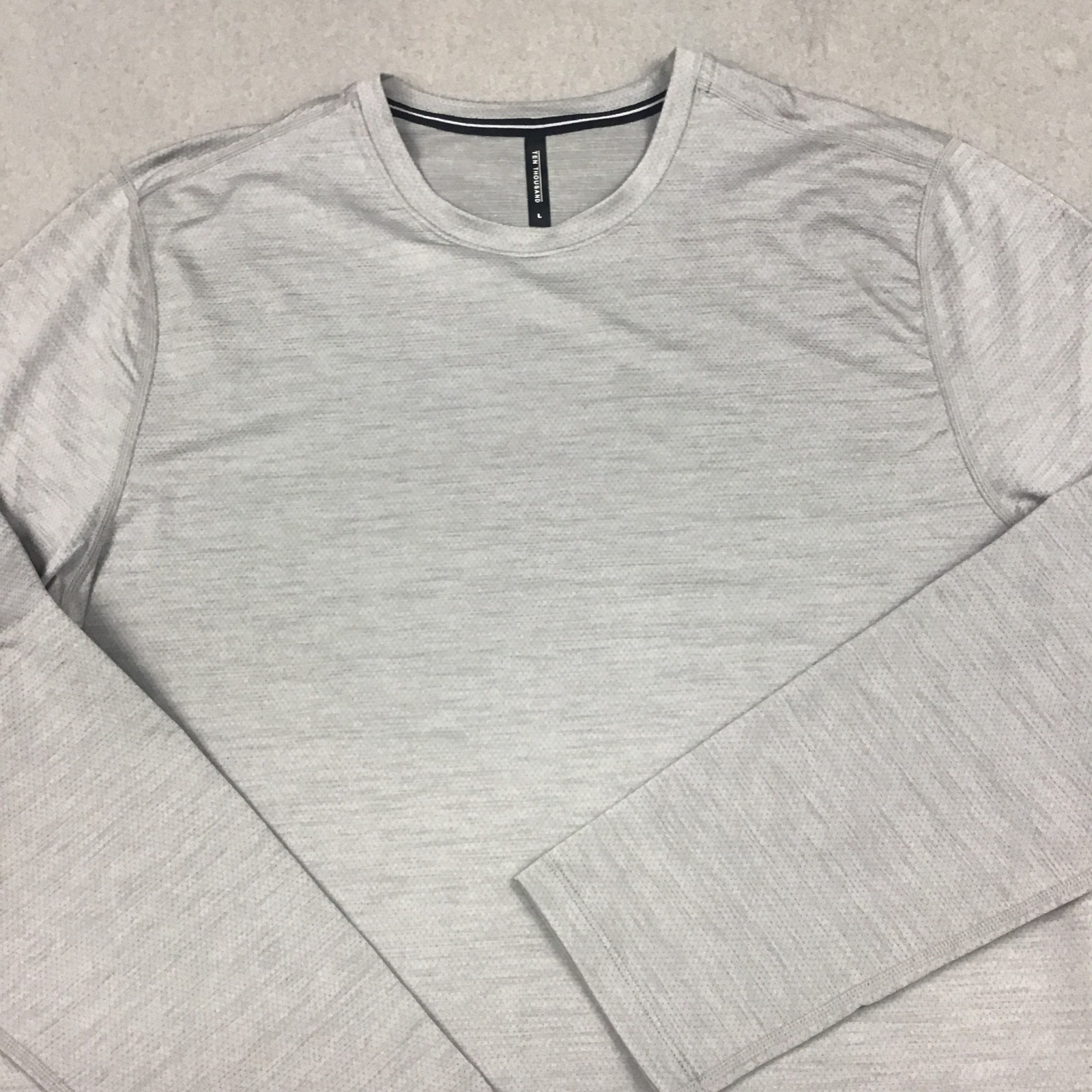 Ten Thousand Shirt Men Large Formal Gray Tee Long Sleeve Pullover Breathable L gallery