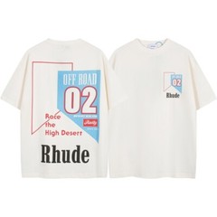 46Style RHUDE High Quality 100% Cotton Short Sleeve Men Women Polo T-Shirt S-2XL