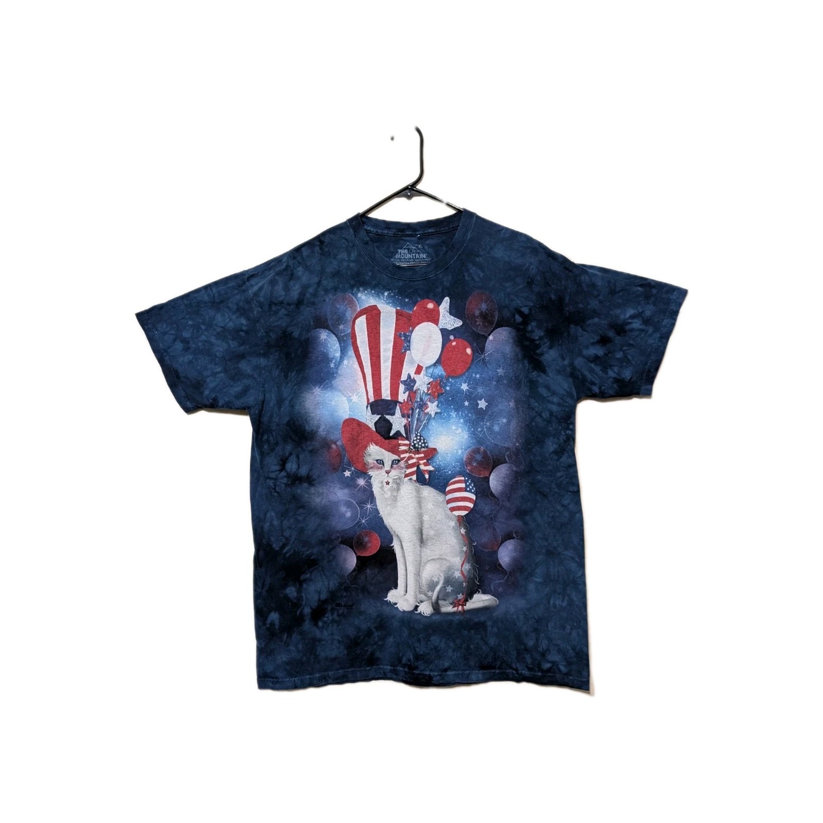 The Mountain Men's T-shirt Blue Patriotic Cat Retired Logo XL #2755 EUC gallery