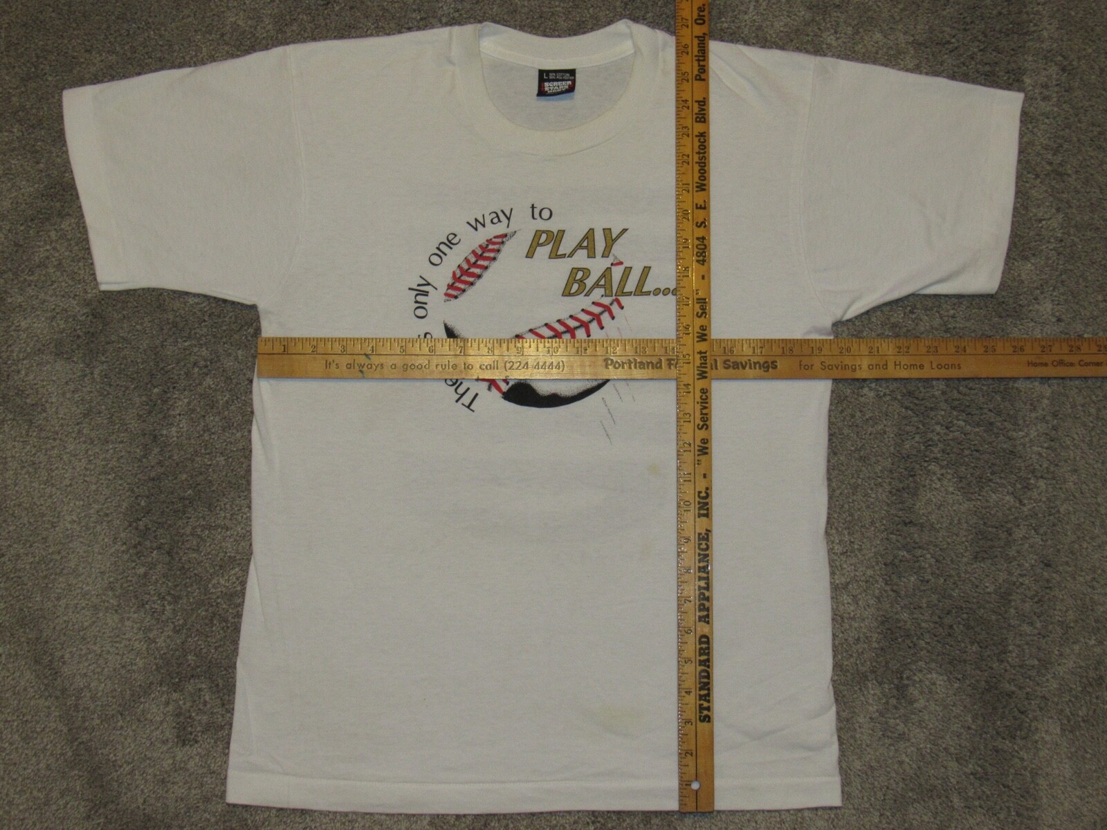 Vtg 1993 PHOENIX Baseball T-SHIRT Mens L Play Ball Hard Arizona 90s Funny Sports gallery