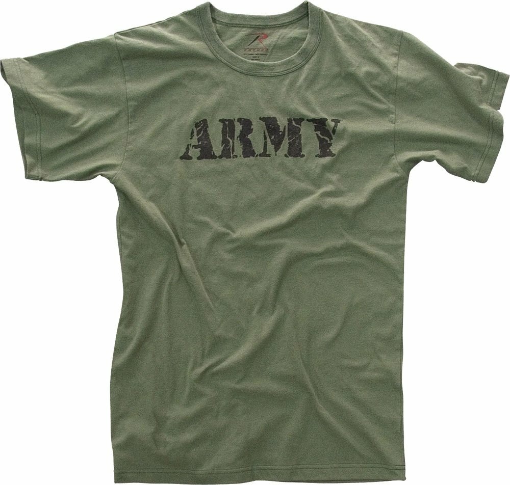 Olive Drab Distressed Army Logo T-Shirt