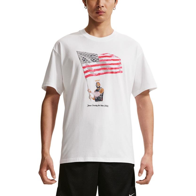 Nike T Shirts Men's White Crew Neck Moderate IH8582-100 Size gallery