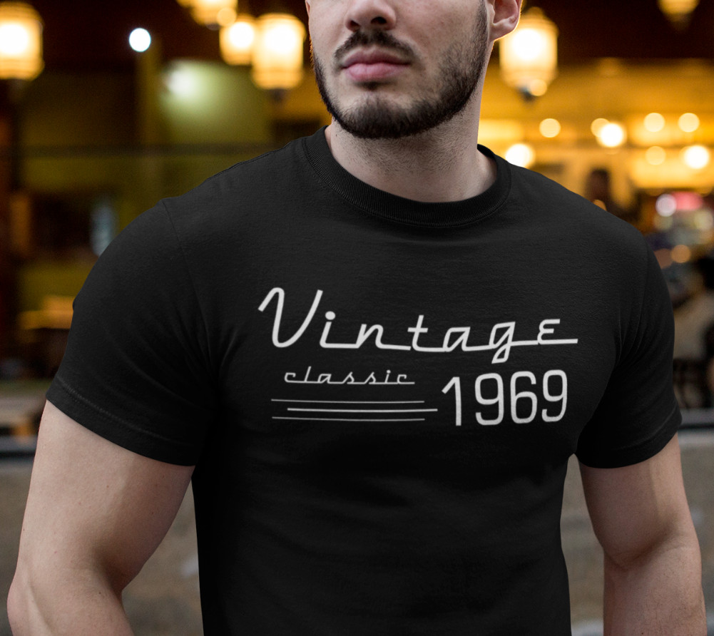 Custom Made Shirt Birthday Gift Shirt for Men Vintage Classic Put Your Own Year gallery