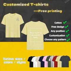Personalized T-shirts, customizable with your text,photos or logo made of cotton