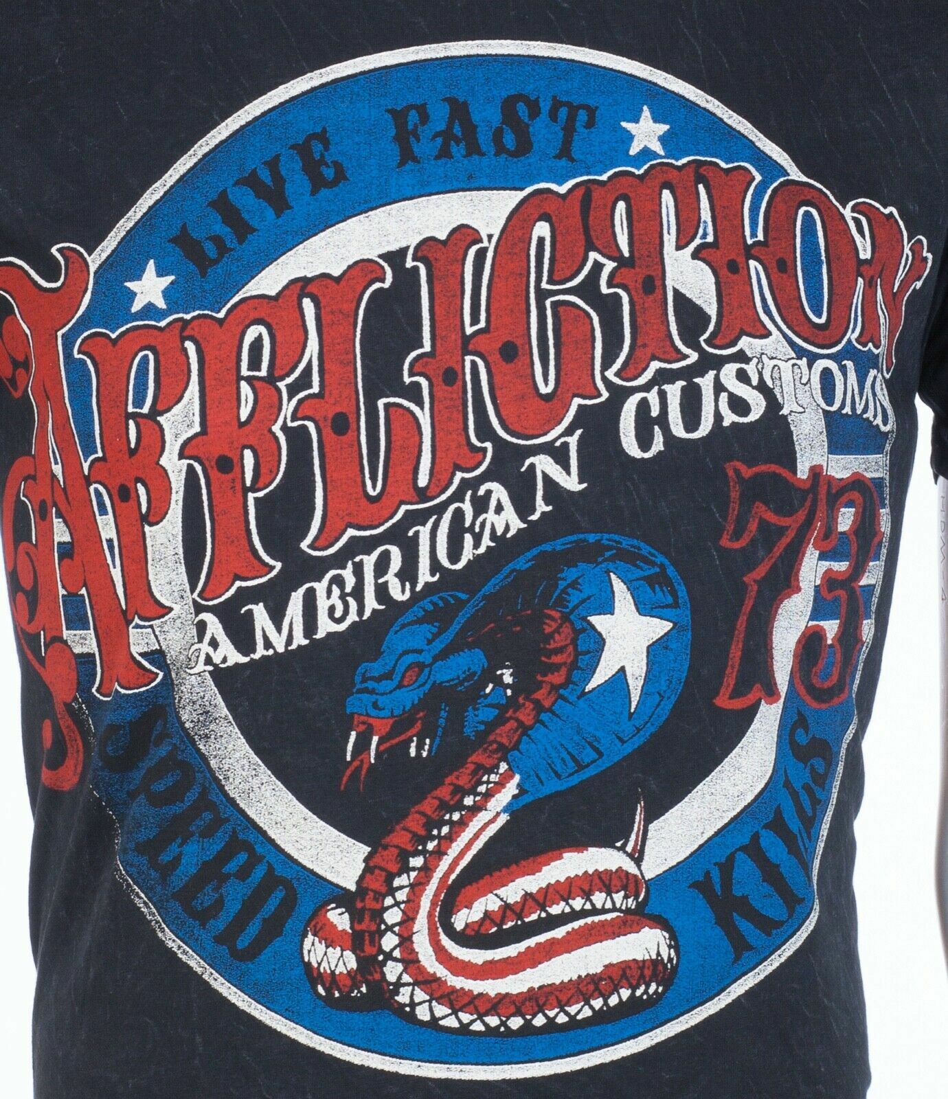 AFFLICTION American Customs Kiss of Death Snake Black Mens T-shirt Mens S-3XL gallery
