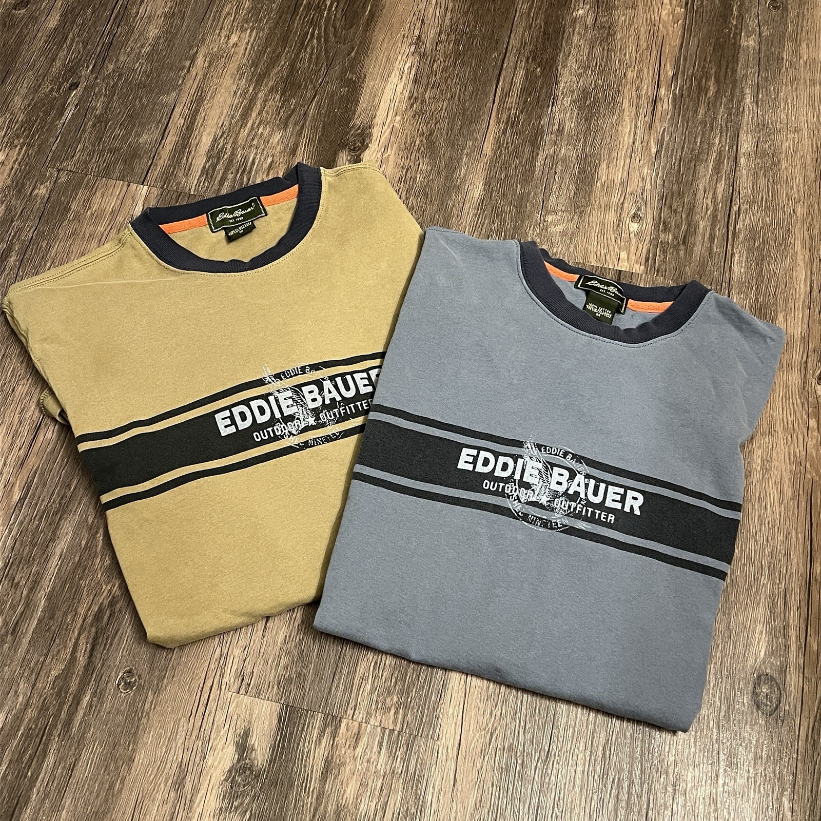 Eddie Bauer T-Shirts Mens MEDIUM Outdoor Outfitter Duck Graphic (SET OF TWO)