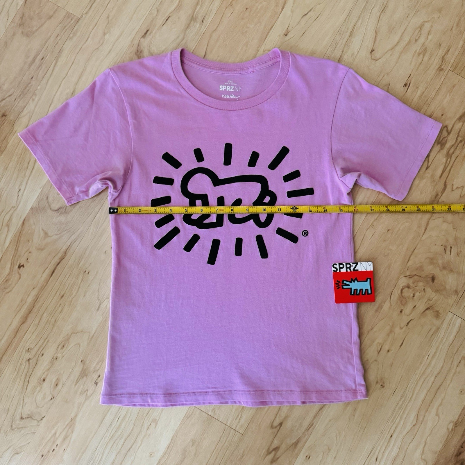 SIZE XXS UNIQLO KEITH HARING TEE T-SHIRT RADIANT BABY PINK SPRZ NY ARTIST ART gallery