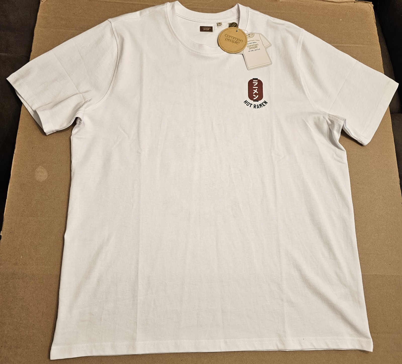 NWT Common People HOT RAMEN 100% COTTON TSHIRT XL WHITE