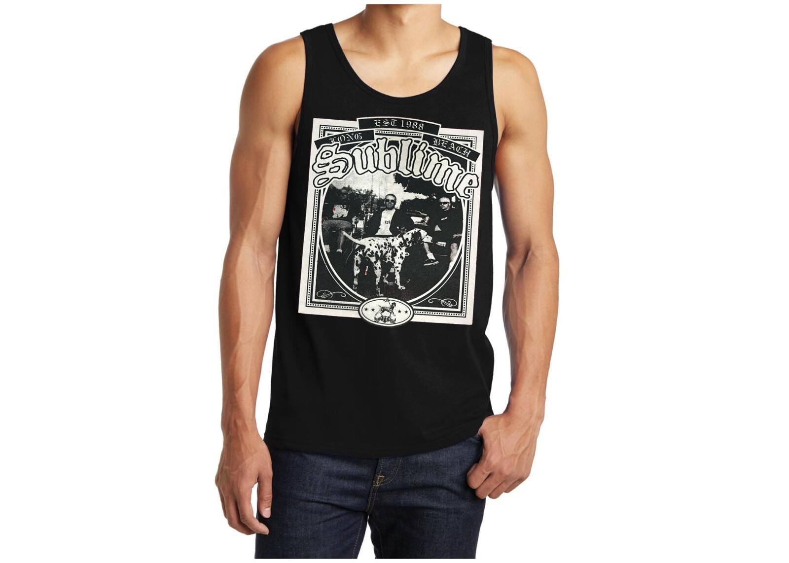 Sublime Dalmatian Dog Rock Band Black Tank Top (Various Colors) gallery