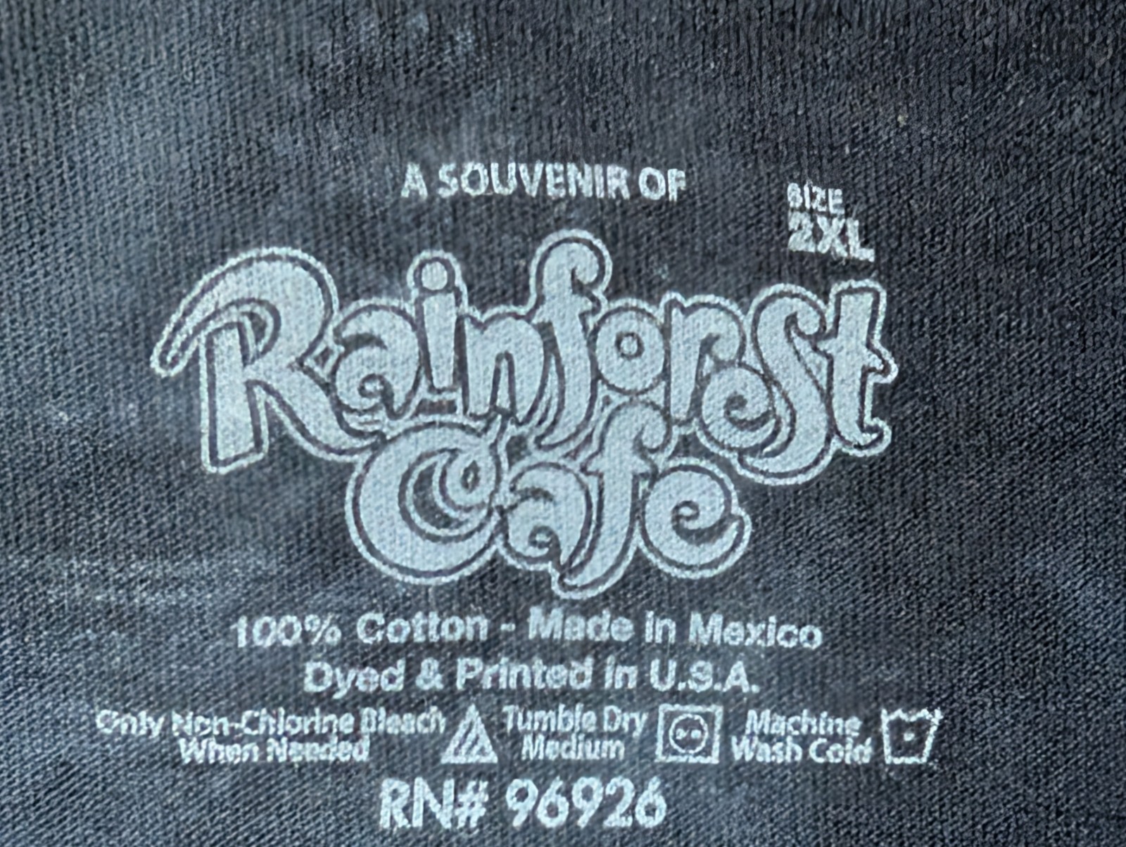 Rainforest Cafe By The Mountain Men's T-shirt Blue Wild Tiger By Russo 2XL #6019 gallery