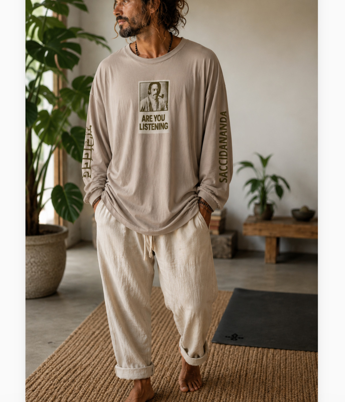 Far Out Allen Watts Are You Listening Long Sleeve T Shirt Oversized Conscious XL gallery
