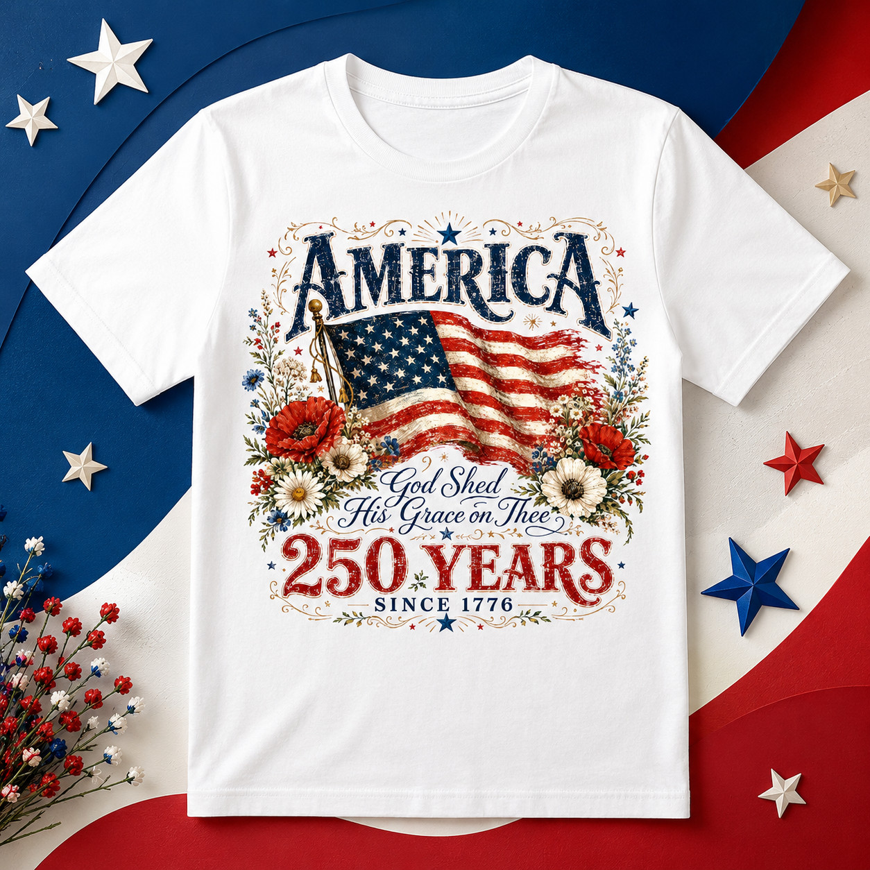 250th Anniversary Shirt God Shed His Grace on Thee Tee