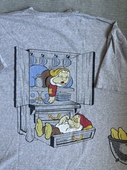 Vntg Disney Snow White & The Seven Dwarfs Sleep Gray T Shirt OSFA Disneyland