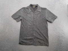 POP ICON Mens Club Button Up Party Rave Techno Disco USA Made Silver Mesh SZ M
