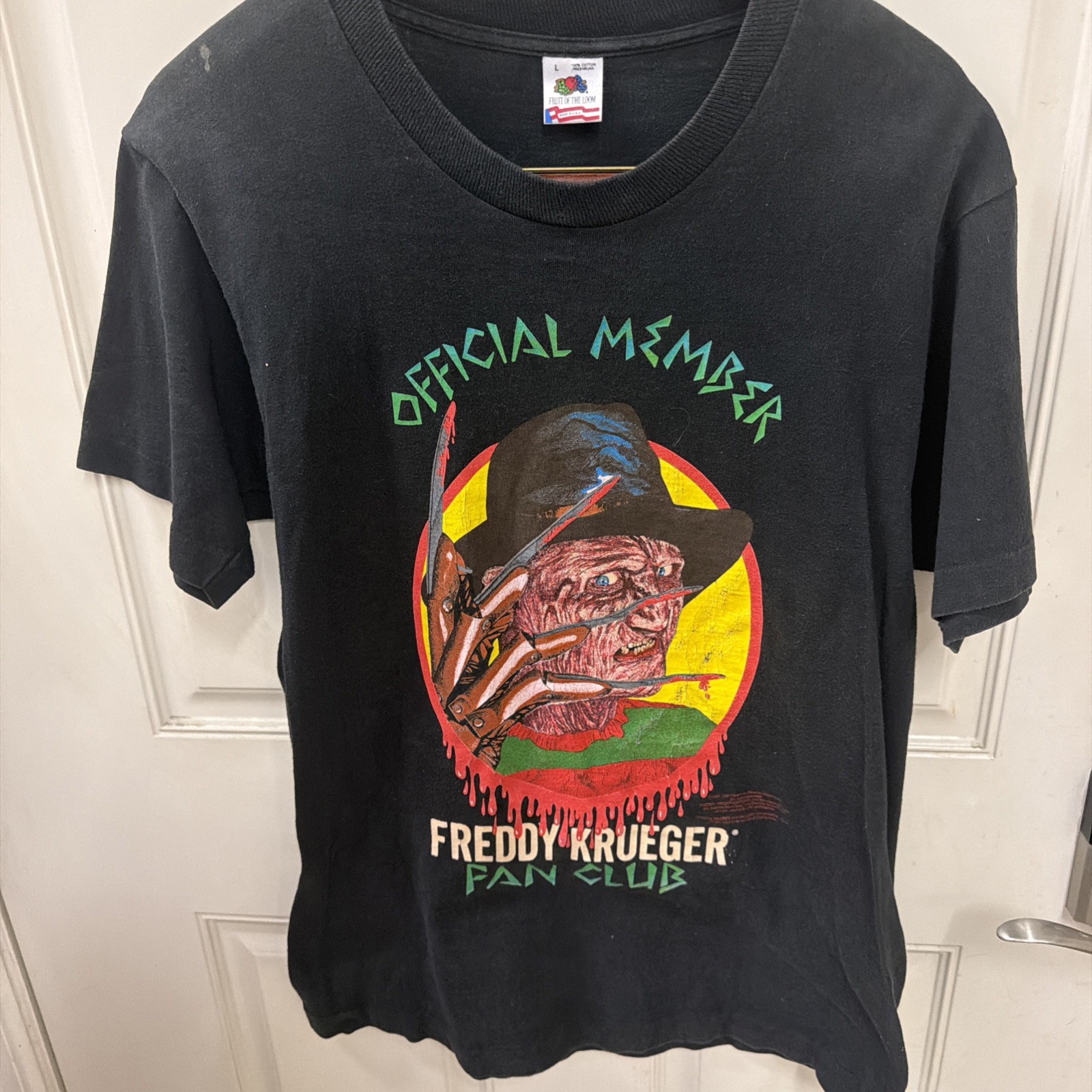 1991 Grail Freddy Krueger Fan Club T Shirt Single Stitch Size Large 💎 gallery