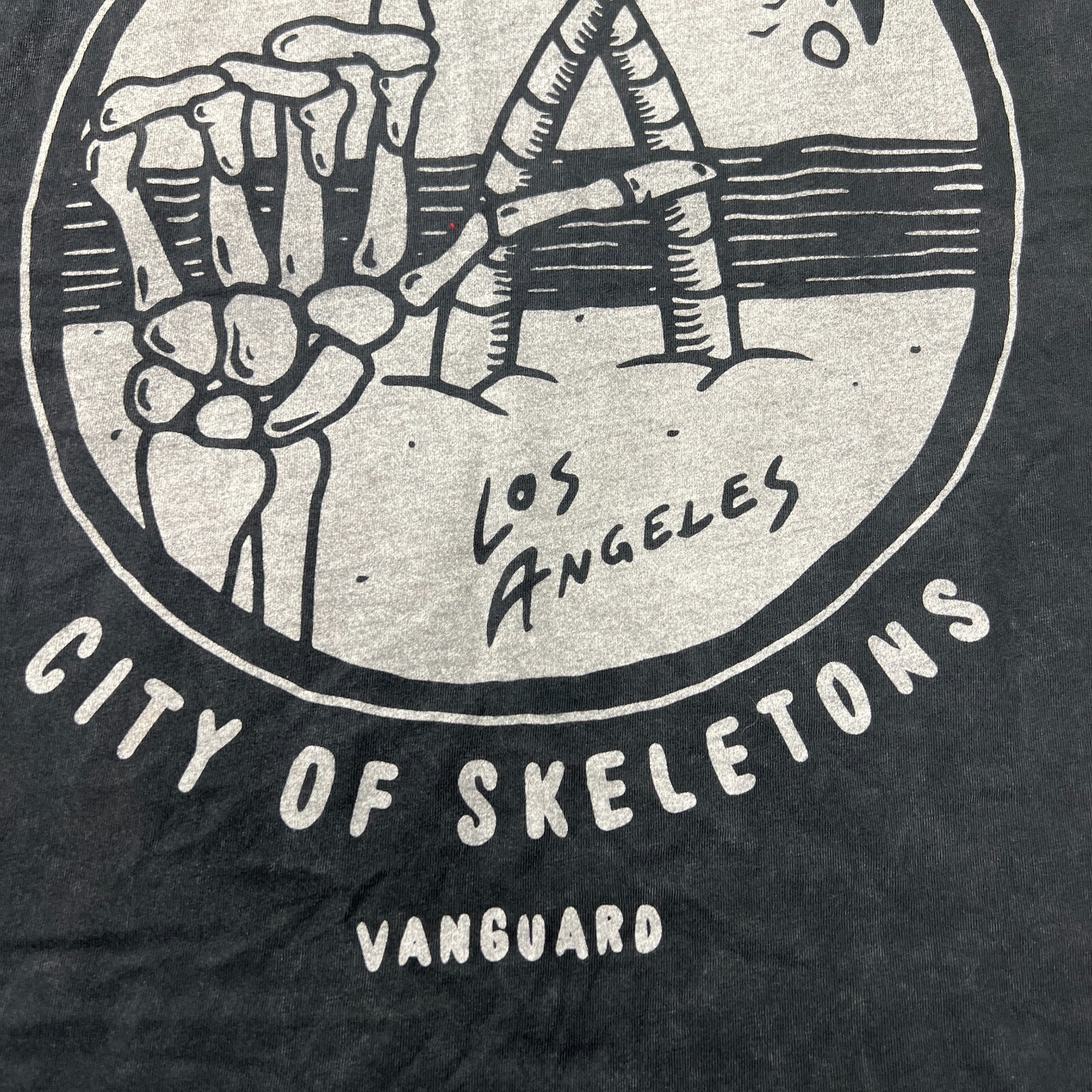 Vanguard Fashion Tank Top Shirt Mens Medium Black USA Made Cotton Beach Skeleton gallery