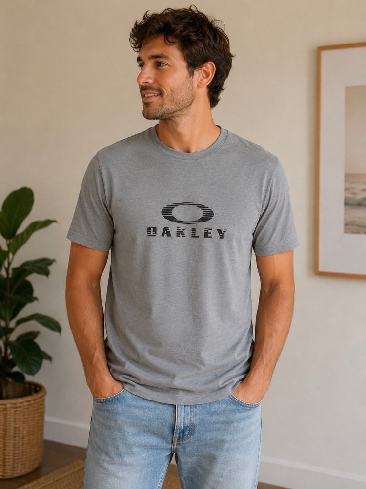 Oakley Hydrolix Gray Logo Graphic Performance T-Shirt Men’s Size S