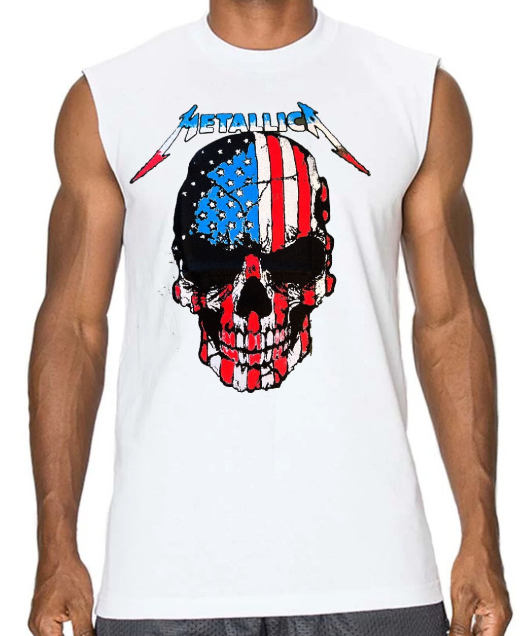 METALLICA AMERICAN SKULL PUNK ROCK Band Muscle Shirt (multiple colors) gallery