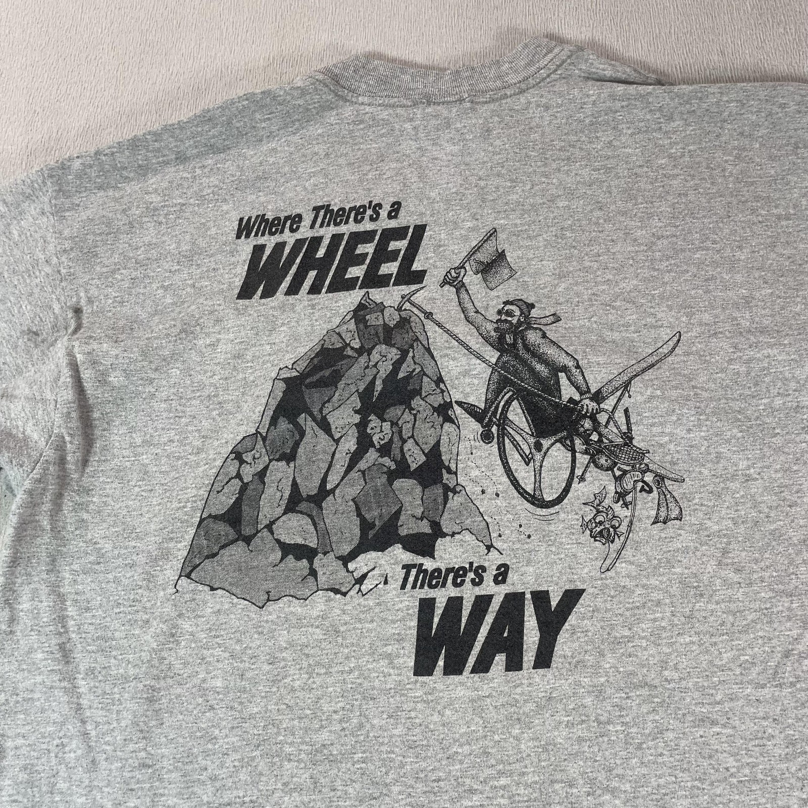 Vintage Wheelchair Shirt Mens XL Gray Single Stitch Graphic Way Motivational gallery
