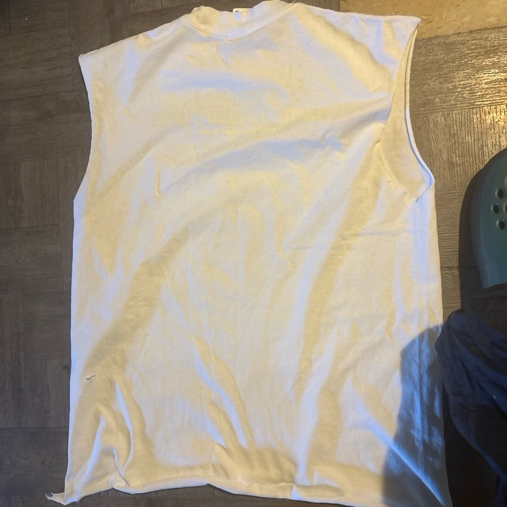 Hanes Beefy-T White Marilyn Monroe Graphic Distressed Sleeveless Tee XL gallery