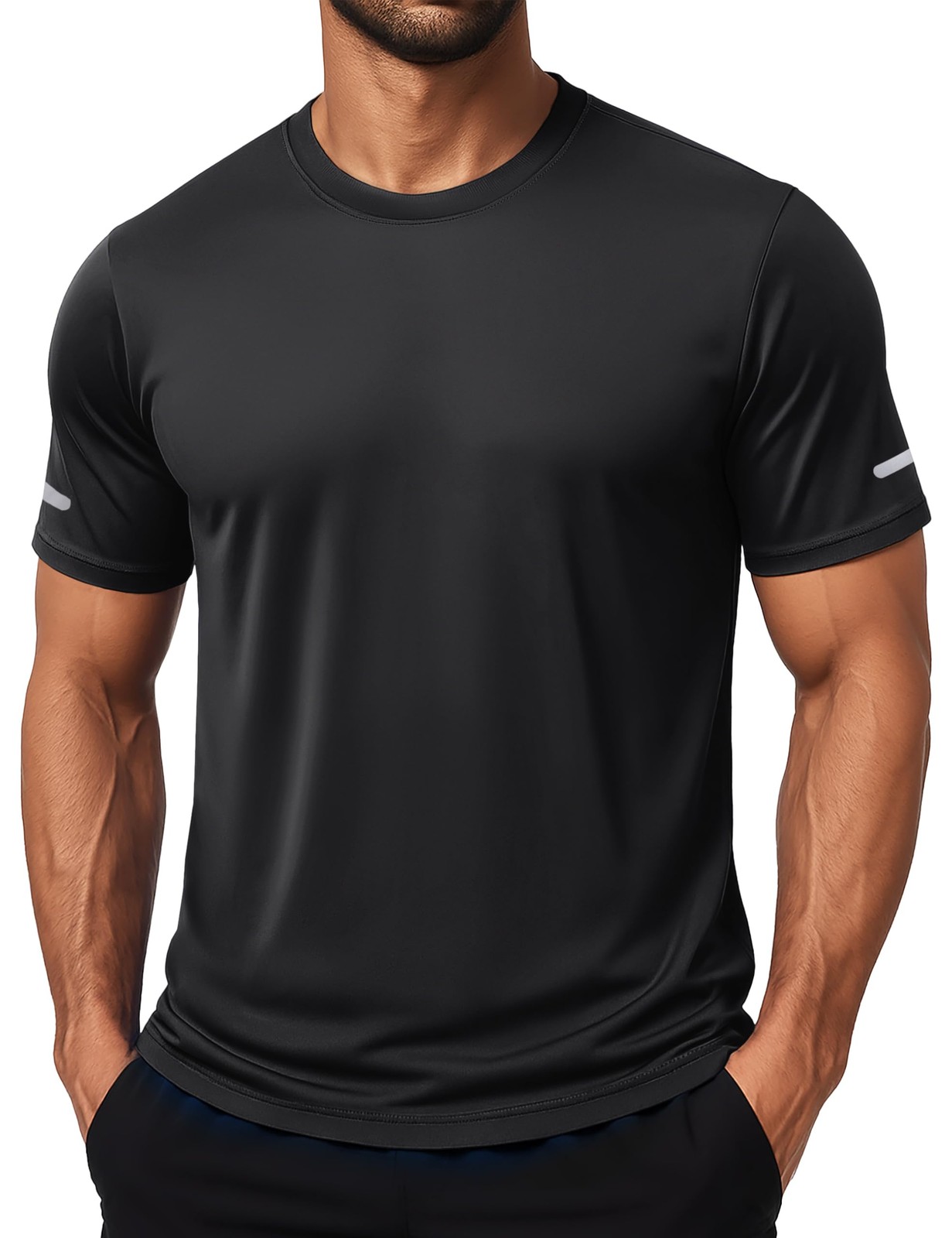 Short Sleeve Shirts for Men Workout Dry Fit Sun Protection Moisture Wicking S…