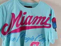Men’s Eternity BC / AD Miami the Magic City Dade Co Blue Turquoise T Shirt Sz XL