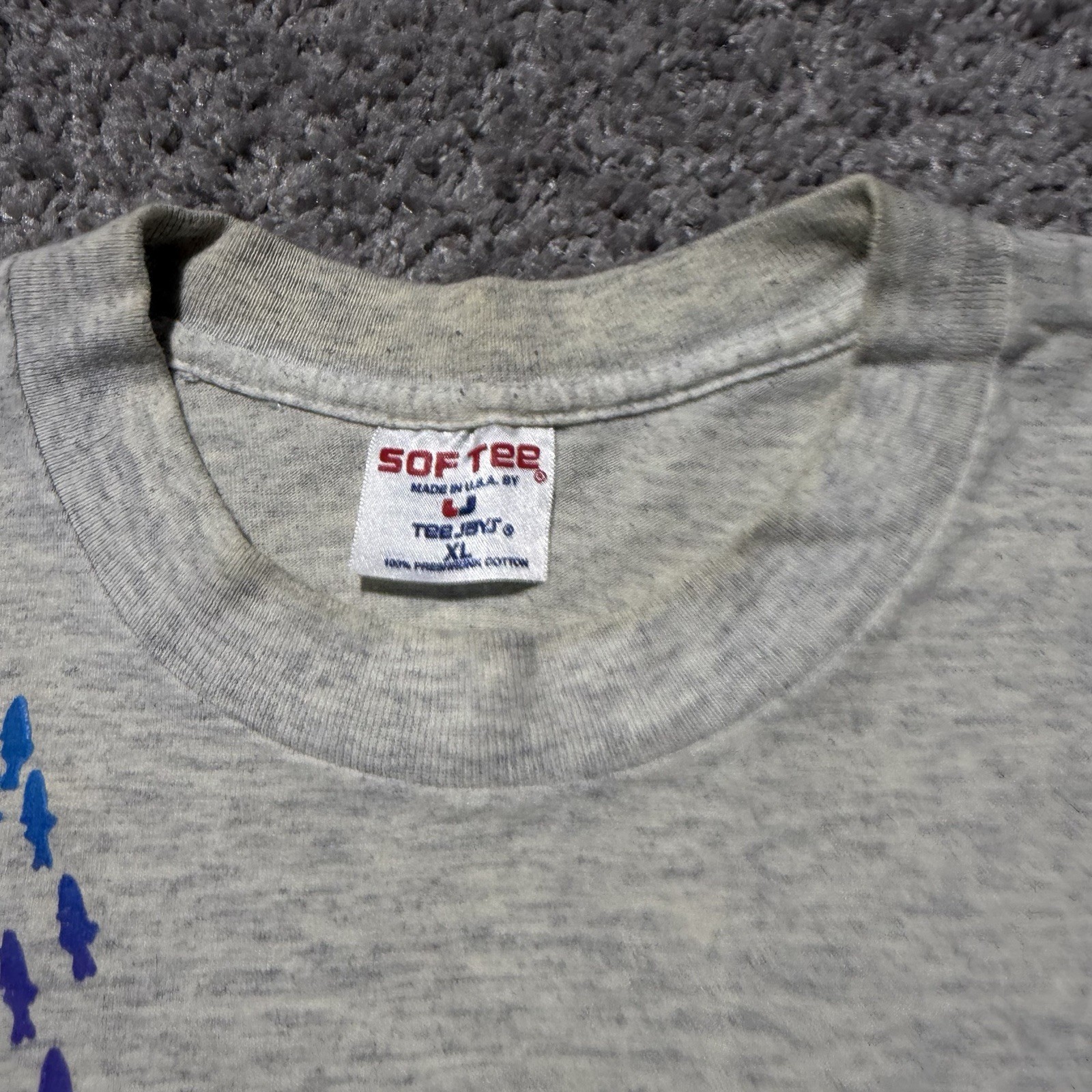 Vtg 90s Humpback Whale Harborside XL Single Stitch T-Shirt Nature Grey gallery