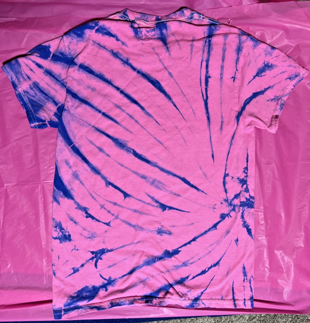 Tie Dye Tshirt THICCBOI Cotton Candy Swirl Size SMALL Pink And Blue SMALL Tee gallery