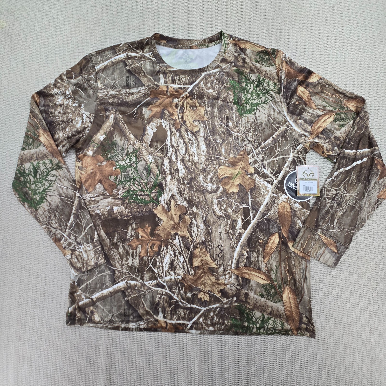 Realtree Shirt Mens 2XL Brown Edge Camouflage Hunting Camo Long Sleeve Performan