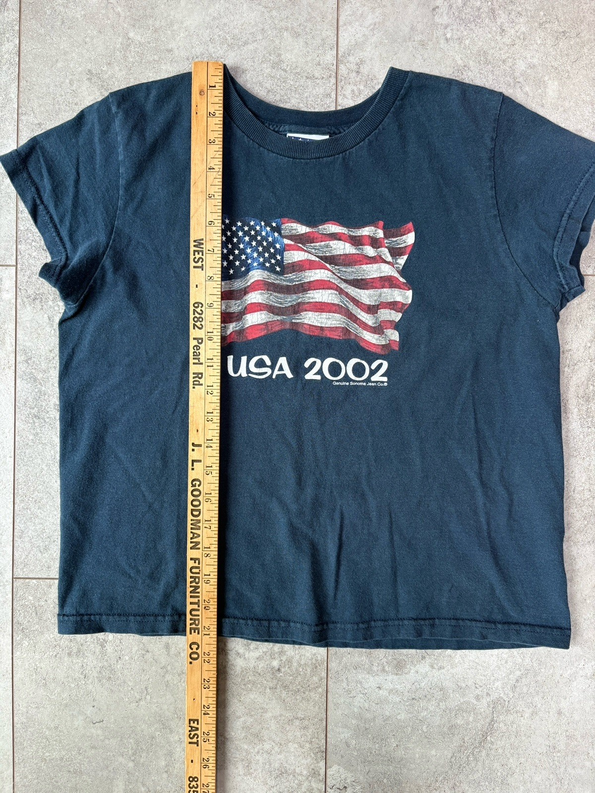 Vintage Sonoma USA 2002 Navy Baby Tee Y2K Graphic Fitted T Shirt Women's gallery