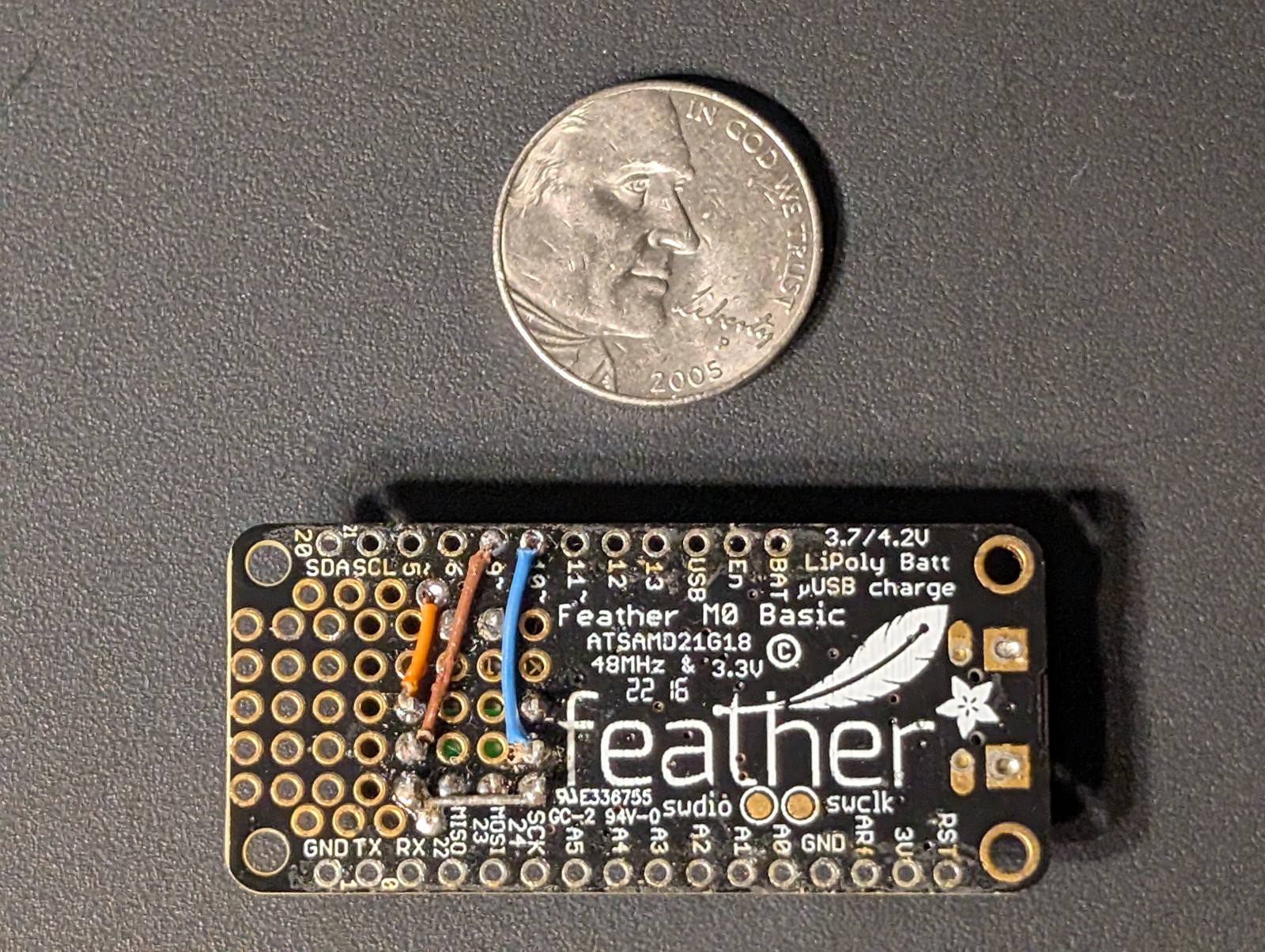Adafruit Feather M0 Microcontroller With MEMSIC 2125 Accelerometer