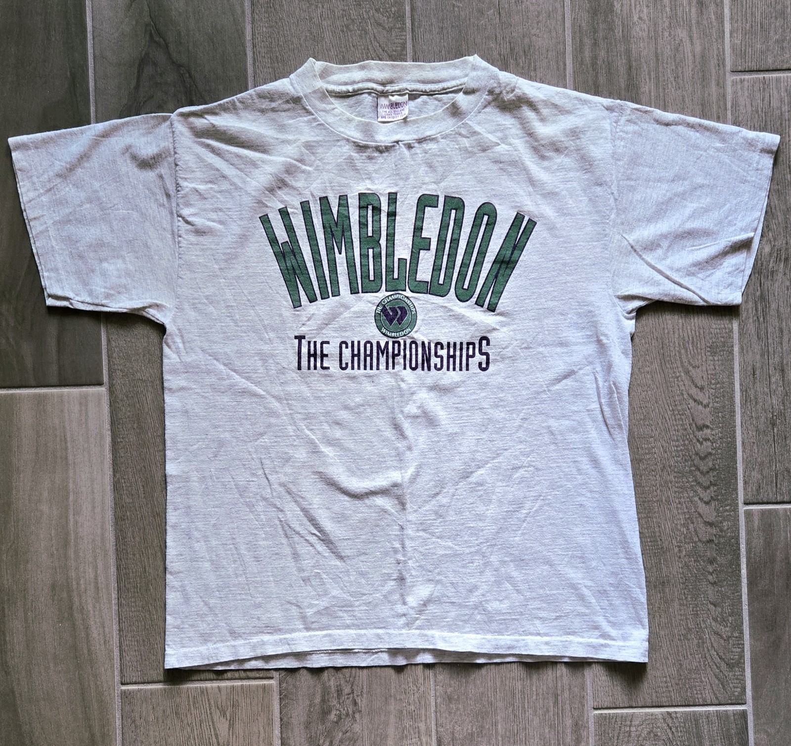 Vintage 90s Wimbledon Tennis Championships T-Shirt Made In USA Unmarked L gallery