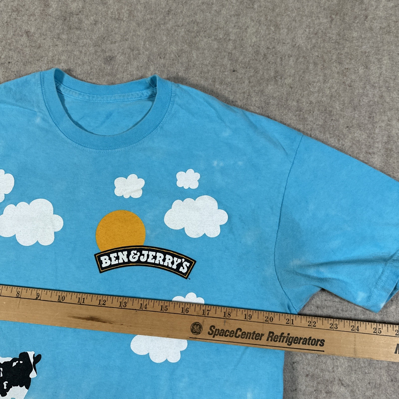 BEN & JERRY'S Shirt Large? EUPHORIA Y2K Ice Cream Yogurt Woody Jackson Blue gallery