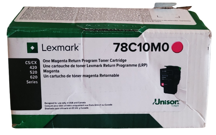 Lexmark 78C10M0 Magenta Toner Cartridge New Sealed With Open Box