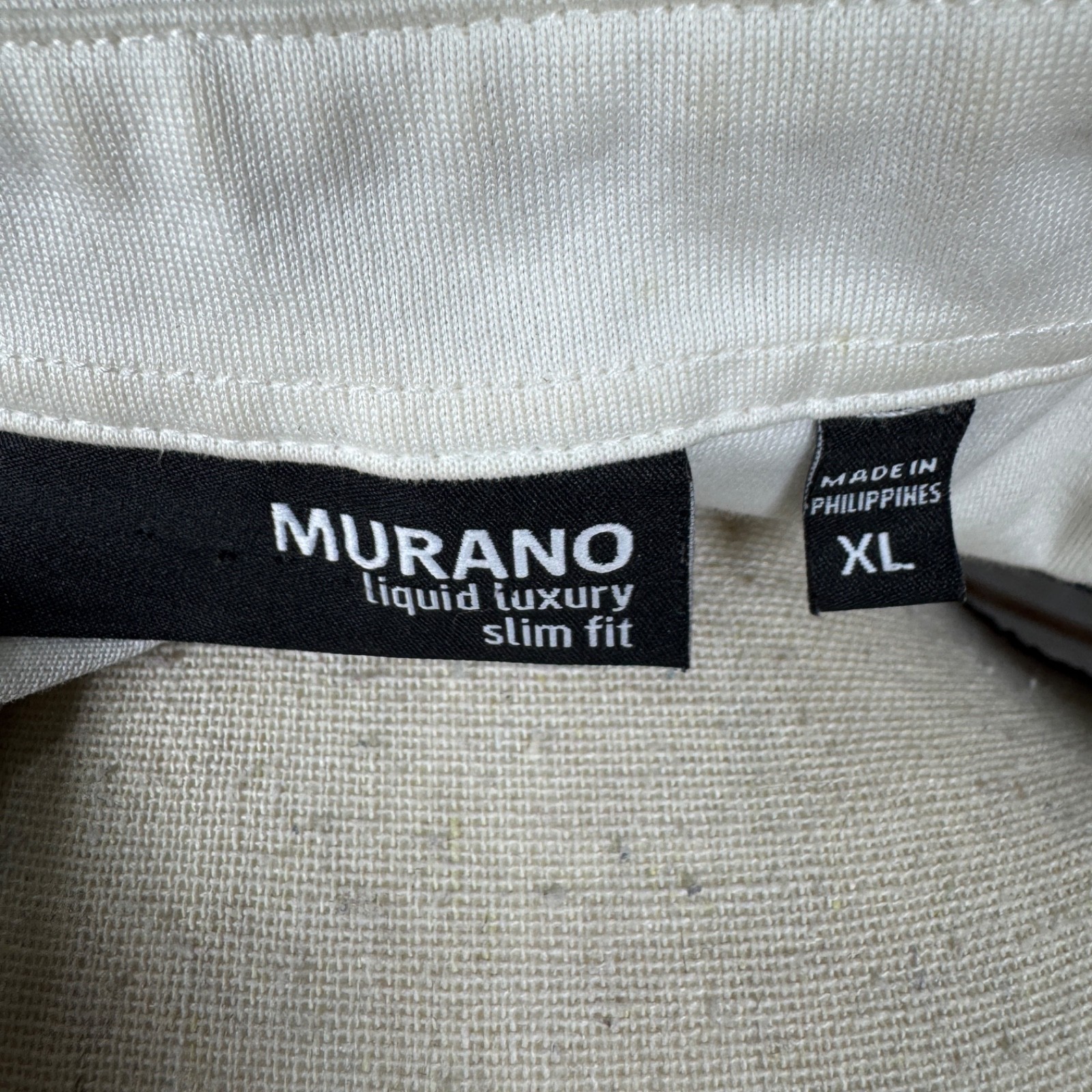 Murano Liquid Luxury Shirt Mens XL Red Blue White Striped Short Sleeve Slim Fit gallery