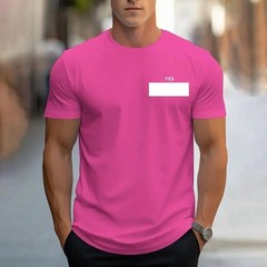 Men Math Formula Print T Shirt Short Sleeve Casual Sports Fitness Round Neck Top
