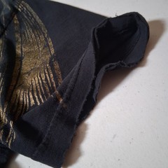 Vintage Y2K Bugle Boy Shirt Men Medium Gold Dragon Skeleton Distressed Destroyed