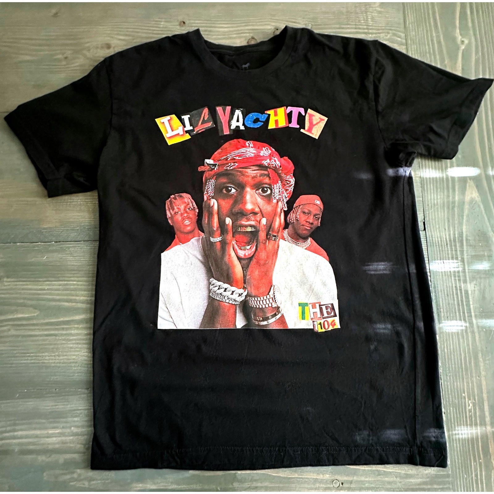 Lil Yachty Graphic Unisex T-Shirt Black Sticker Mule Custom Rap Hip-Hop Size L gallery