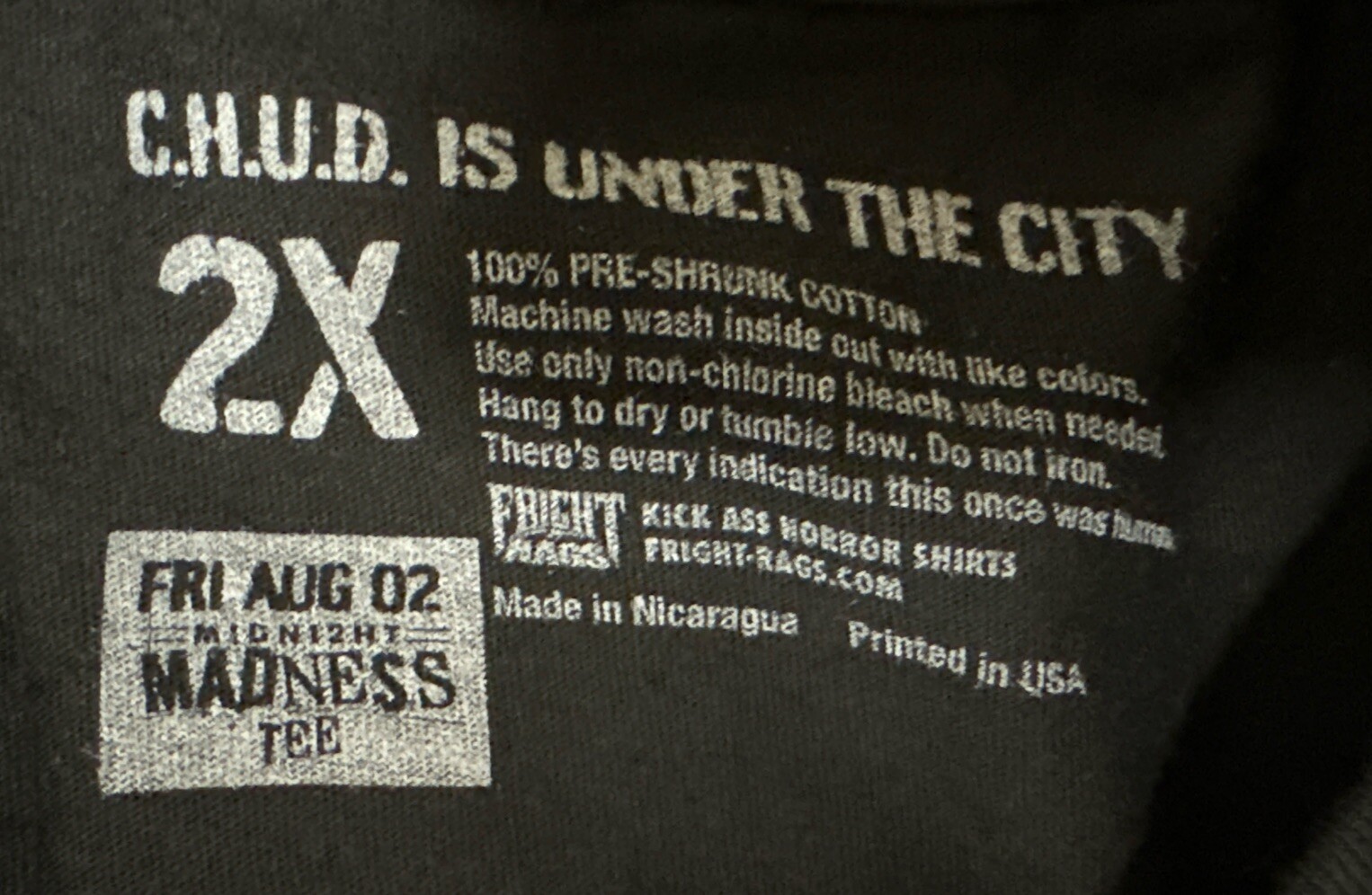 Fright Rags C.H.U.D. (Mens 2XL) - CHUD T-Shirt - Brand New - Midnight Madness gallery