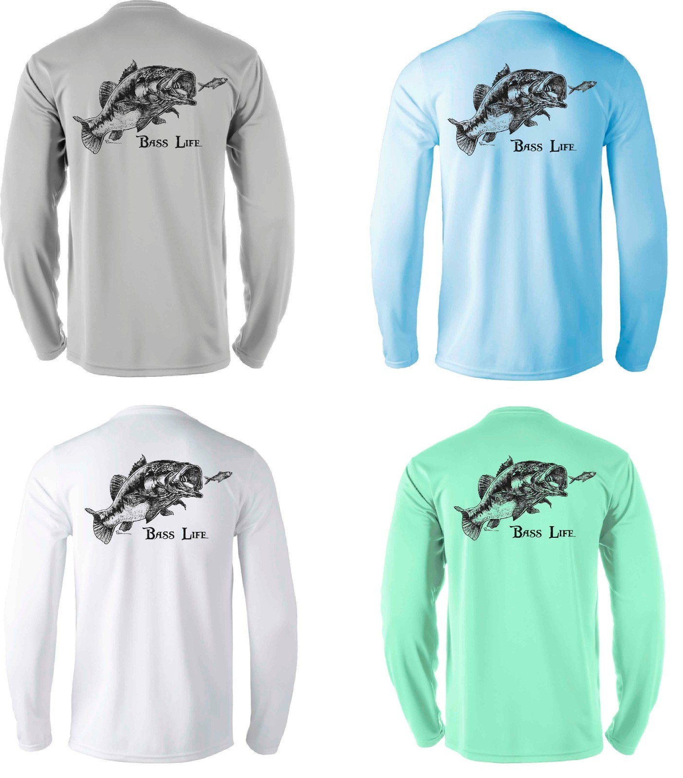 Long Sleeve Microfiber Fishing Boating UPF Sun Protection Bass Shirt gallery